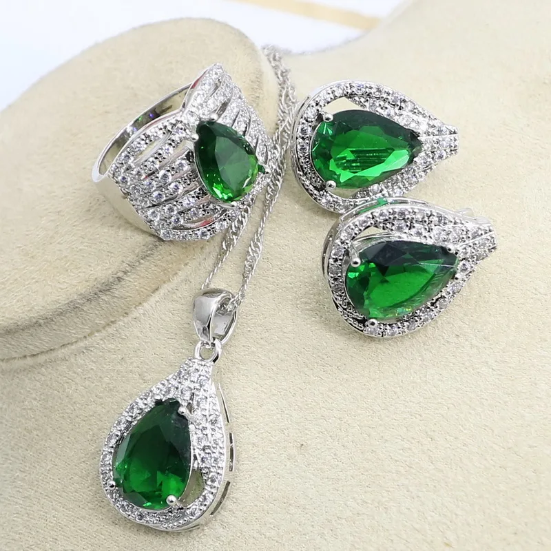 Комплект из колье серёг кольца и браслета серебра 925 пробы|Ювелирные наборы| |