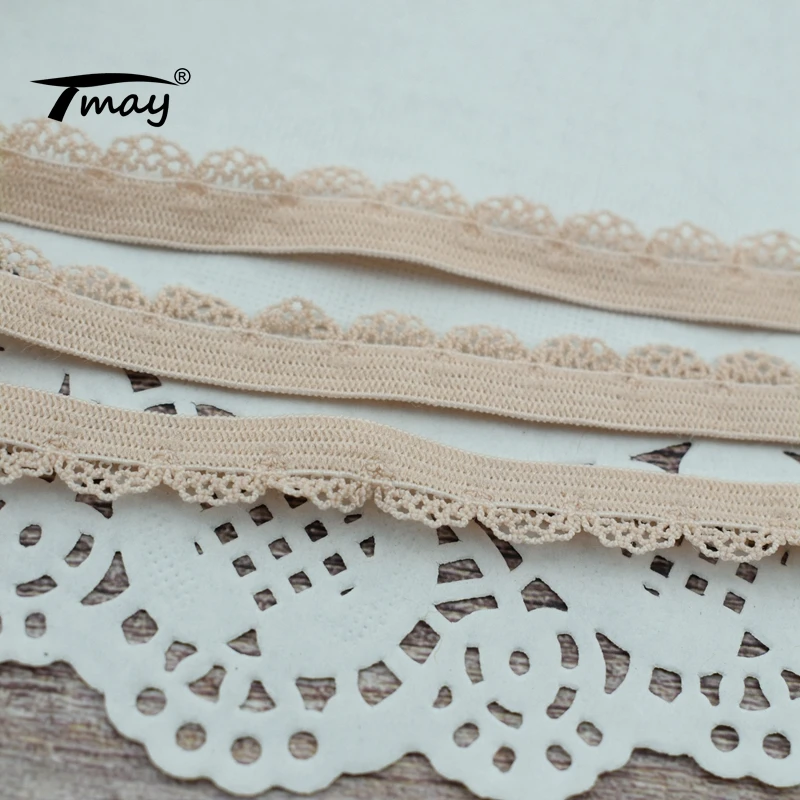 Эластичные ленты #1717 абрикосового и кремового цвета резинки для волос сетчатые