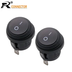 KCD1 Waterproof 20mm Diameter Round Rocker Switch 2/3pin 2Positions with Silver contact with light 10A/125V 6A/250V