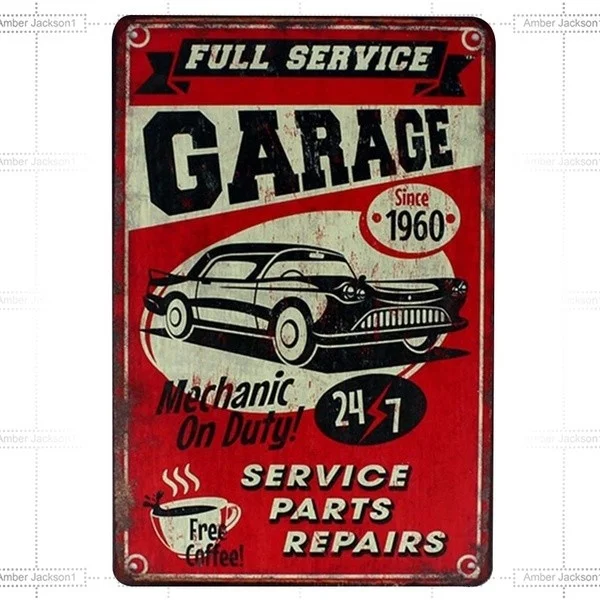 

Metal sign wall sign wall decorative plaque art collection Full Service Garage Bar Pub Wall Decor Metal Sign