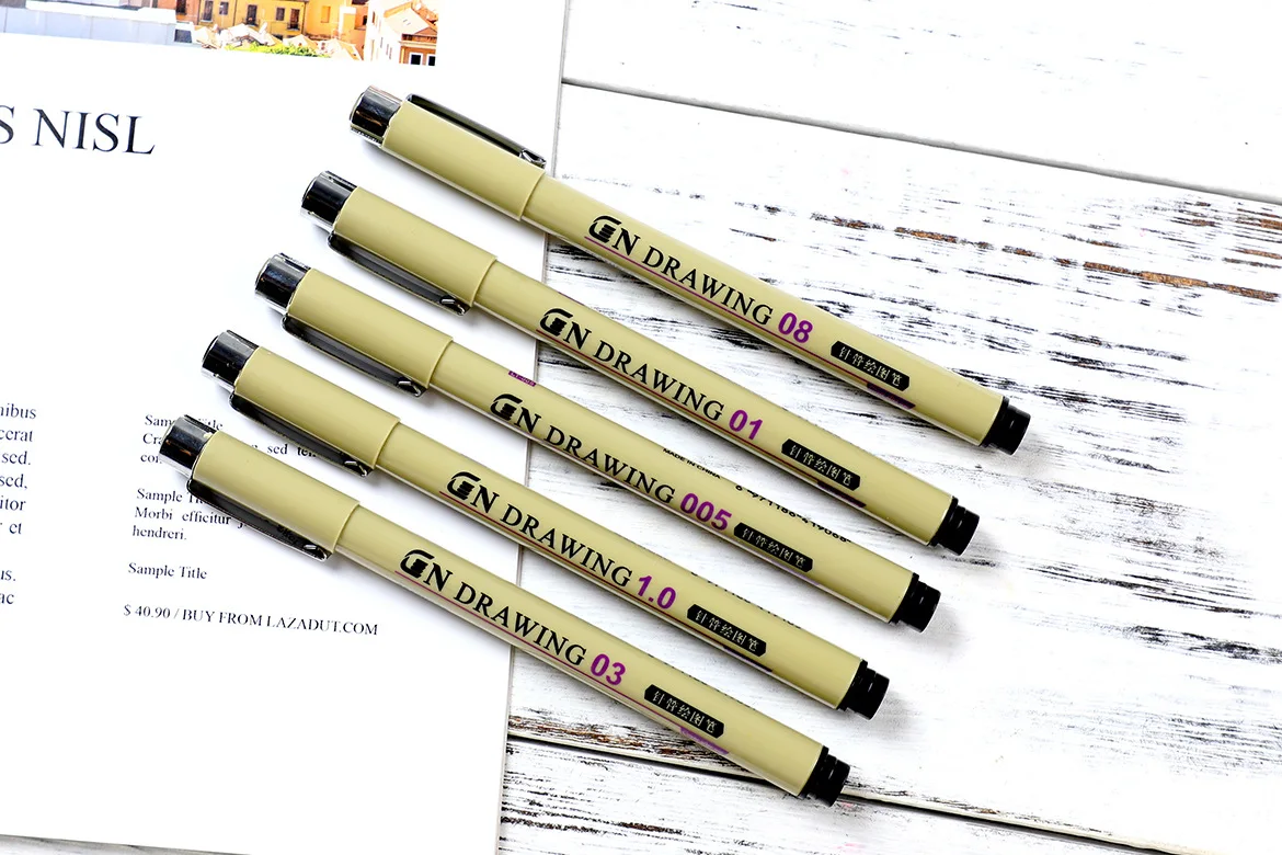 Маркеры Pigma Микрон ручка игла мягкая кисть для рисования водостойкая 005 01 02 03 04 05 08