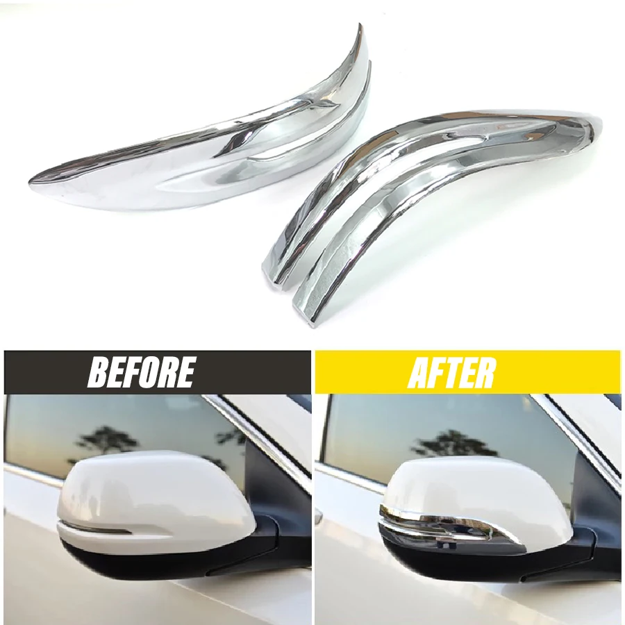 Wooeight-Accesorios de coche ABS cromado, pegatinas para espejo retrovisor, decoración de luz, cubierta de lentejuelas para Honda CRV 2012-2015 2016, 2 uds.