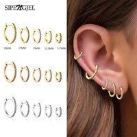 sipengjel 1 pair minimalist circle round earrings simple korean tiny cartilage stud pierceing earrings for women party jewelry
