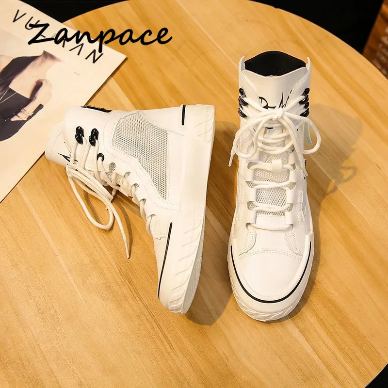 2021Summer Women's Sneakers New Canvas Lace-Up Women's Sports Shoes Breathable Platform Sneakers Shoes White Casual Women Shoes