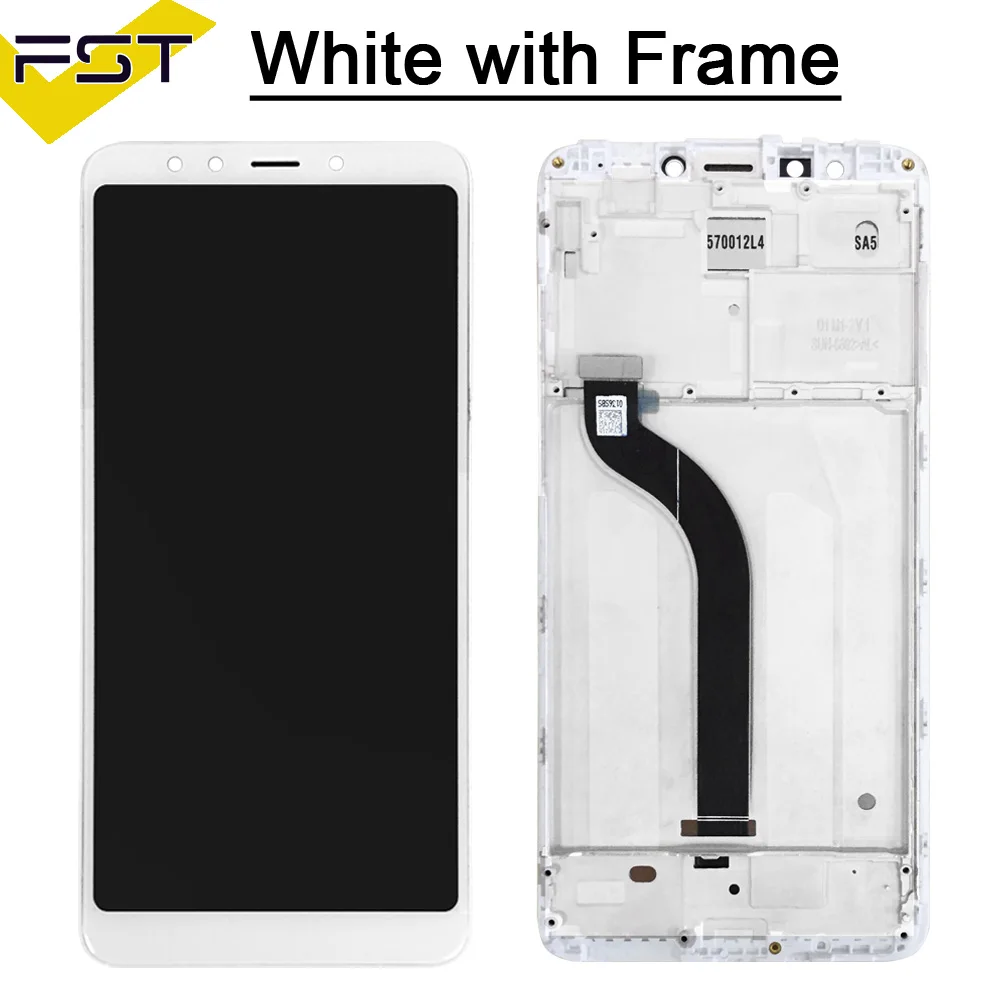 White with Frame 720*1440 для Xiaomi Redmi 5 5,7 дюймов ЖК-дисплей+ сенсорный экран дигитайзер замена в сборе с рамкой для Xiaomi Redmi 5 - Цвет: White with Frame