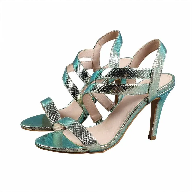 

Open Toe 2021 Sandals Strappy Heels Black Shoes for Women Large Size Peep New Sexy Beige Summer High Ankle Stiletto Fashion Gla