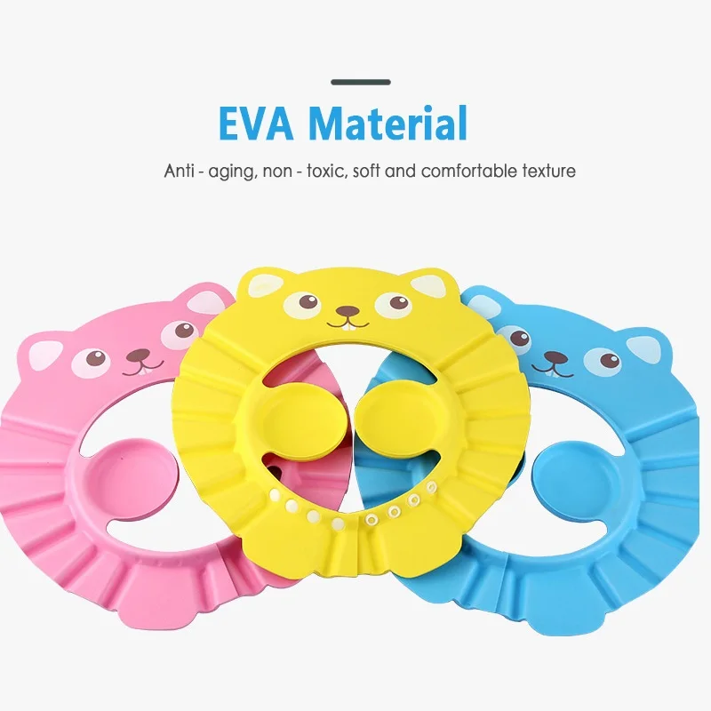 

Kids Bath Visor Hat Adjustable Silicone Baby Shower Cap Shampoo Hair Wash Shield For Children Infant Waterproof Cap Infant Hats