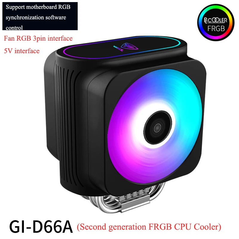 Pccooler RGB dual 120 мм/12 см PWM кулер для процессора с 6 медными тепловыми трубками, высокопроизводительный охлаждающий вентилятор - Цвет лезвия: 5V 3pin RGB