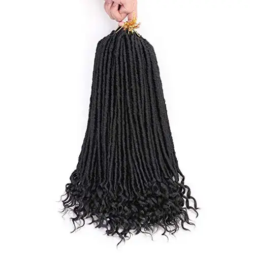16 дюймов богиня искусственные локоны в стиле Crochet волосы прямые Locs с вьющимися