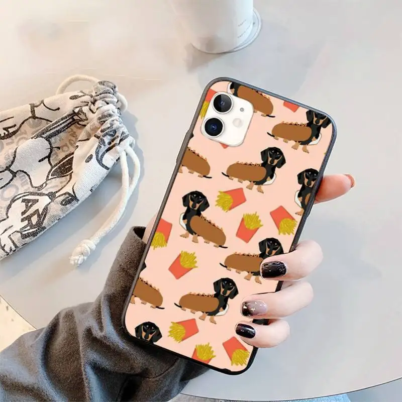 

Dachshund Dog Silhouette Phone Case for iPhone 11 12 pro XS MAX 8 7 6 6S Plus X 5S SE 2020 XR mini