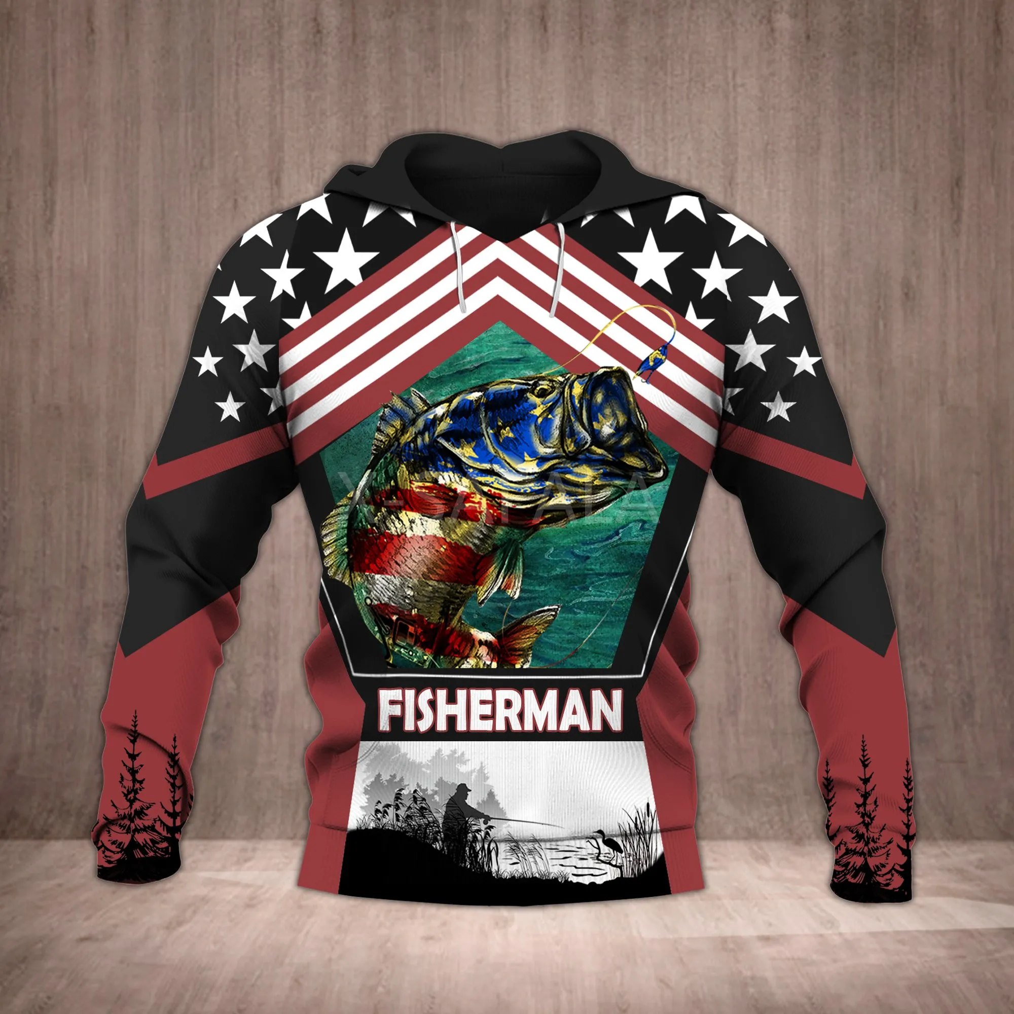 

US Fishing Fishmen Wildfish 3D Print Hoodie Man Women Harajuku Outwear Zipper Pullover Sweatshirt Casual Unisex Jacket-2