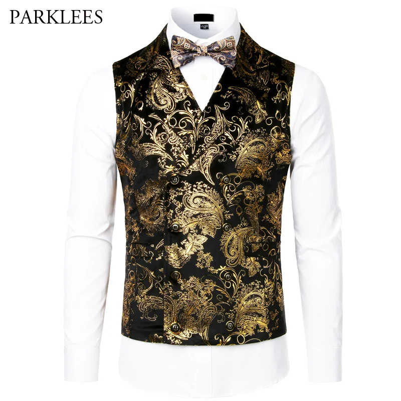 Мужской костюм Пейсли в стиле Викторианской стимпанк двубортный жилет с