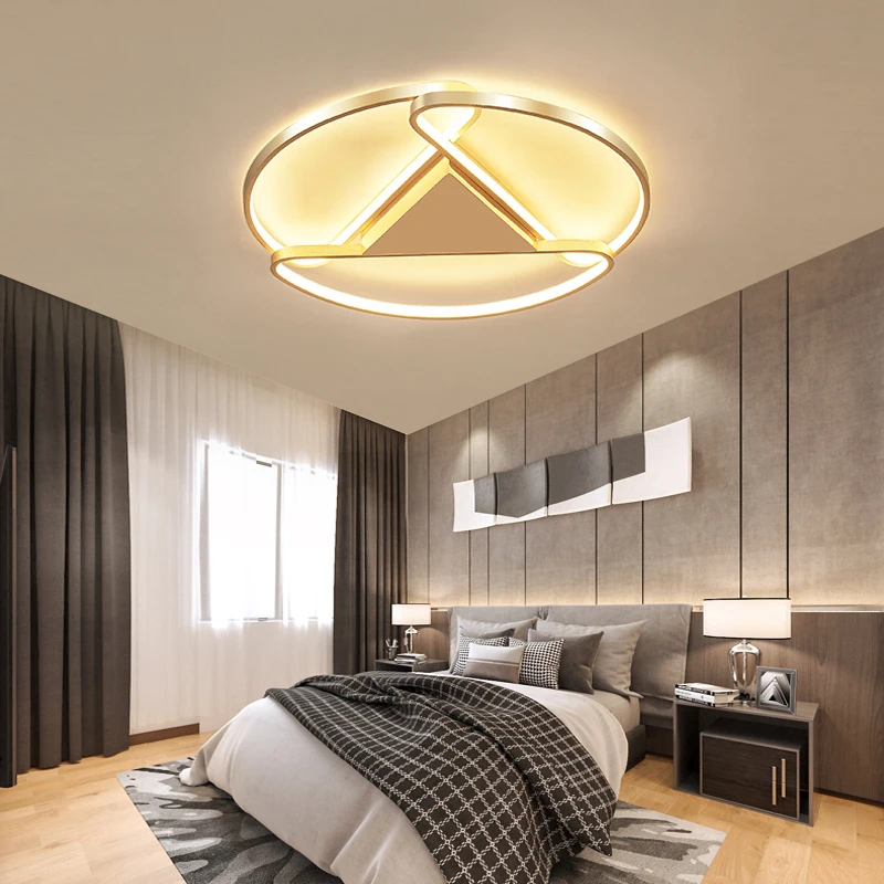 Современная Потолочная люстра с золотым напылением светодиодный круглый