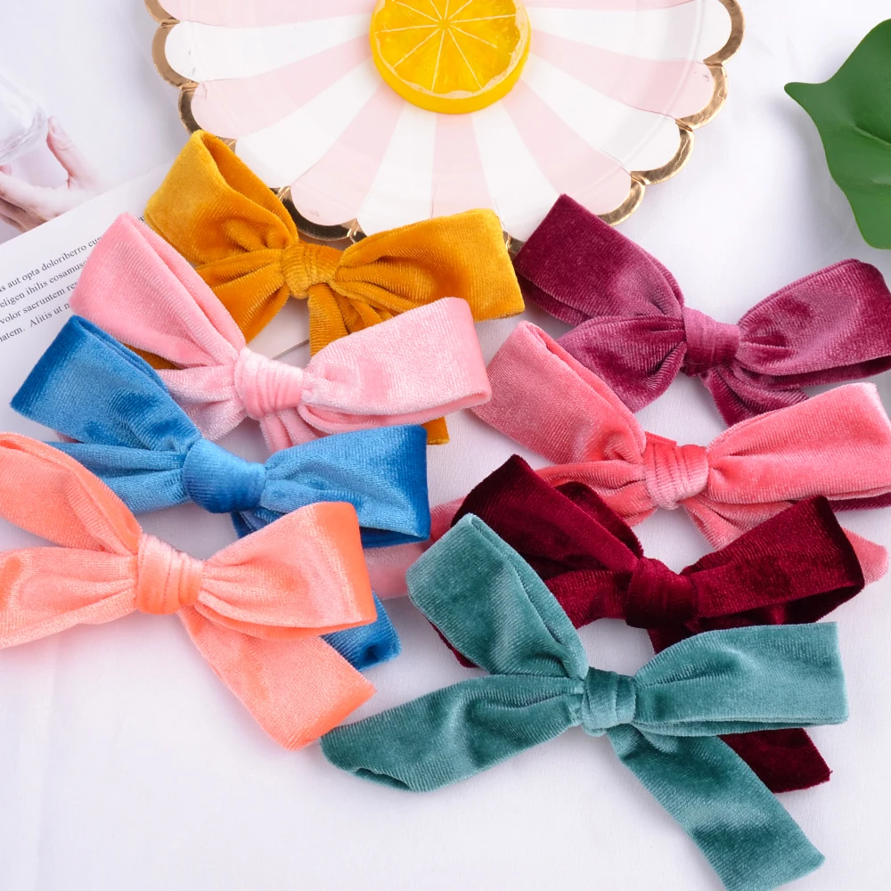 

12 шт./лот, милые однотонные банты для волос с зажимом для маленьких девочек, заколки для волос, детские милые заколки, заколки для волос, аксе...