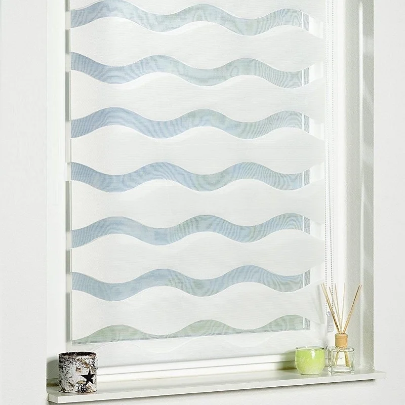 S волна рулонные шторы с зебровым принтом двойной Слои модные дневной и ночной