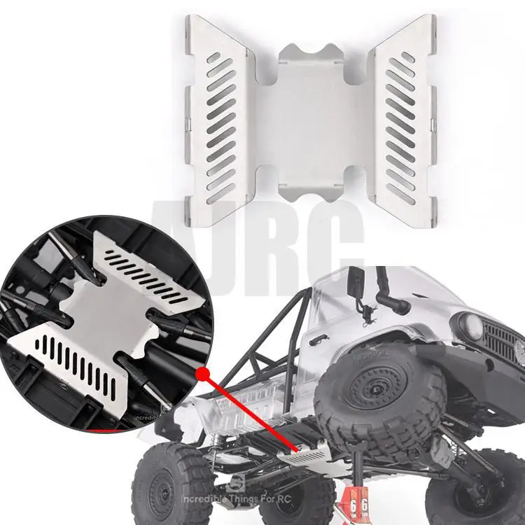 Enlarge SCX10 II central transmission chassis UMG10 90046 90060 stainless steel armor for 1/10 RC Car Parts