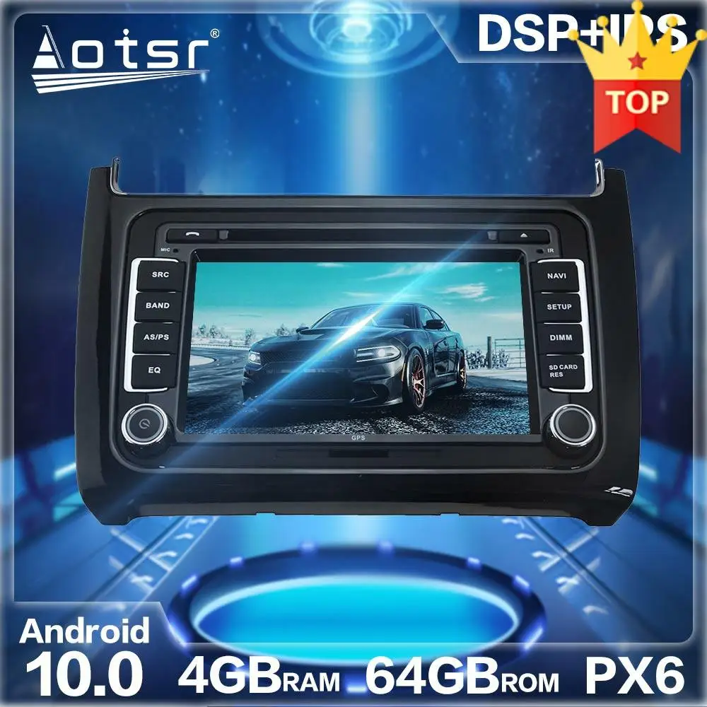 Автомобильный мультимедийный DVD плеер Aotsr Android 10 0 4 + 64 ГБ GPS навигация DSP для Volkswagen