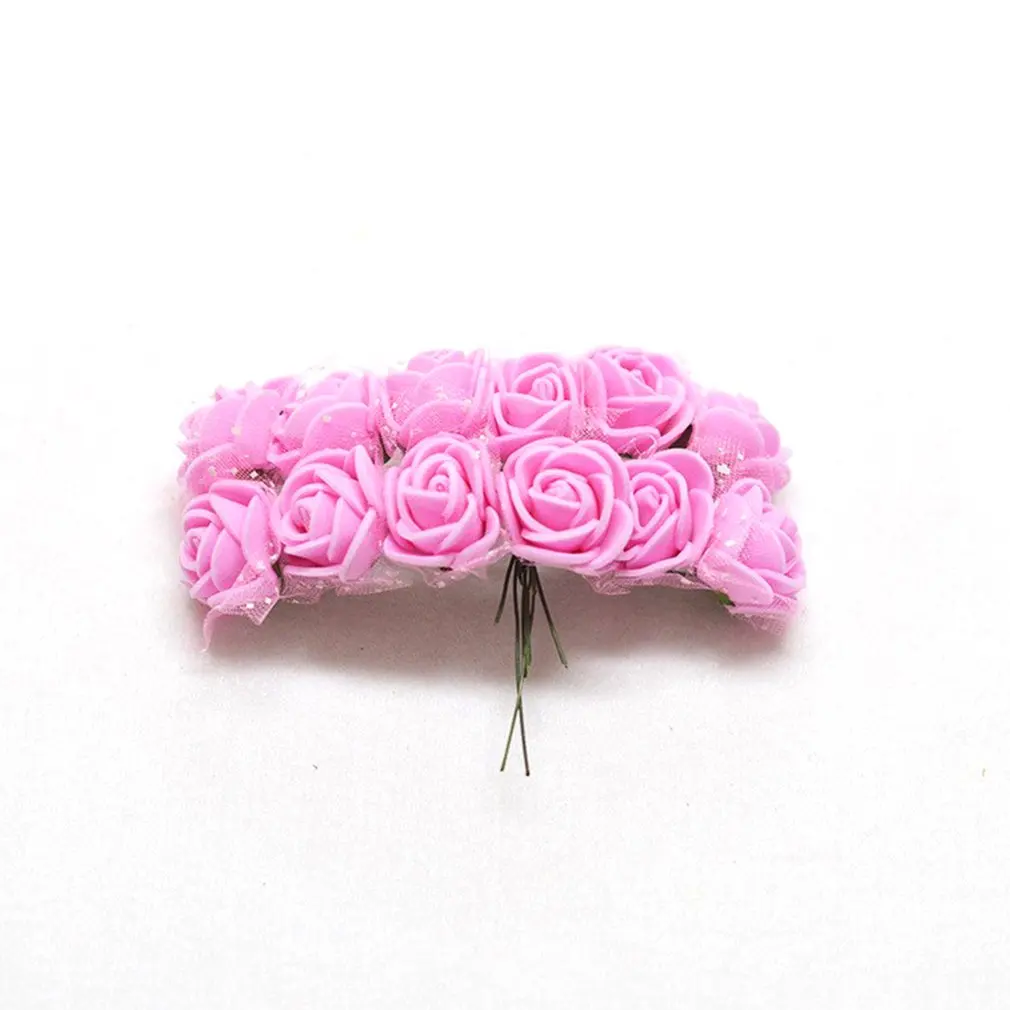 

144PCS/SET Artificial Foam Rose Head Flowers Lace Wedding Bridal Party Bouquet Table DIY Craft Wreath Garland Home Wedding