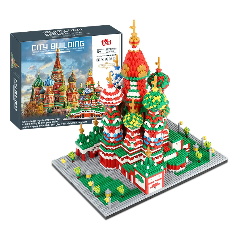 

World Architecture Russia Saint Basil Cathedral 3D Model DIY Mini Diamond Blocks Building Christmas Gift Toy for Children