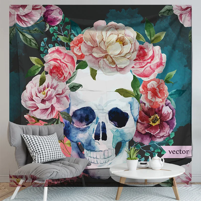 

Japan Anime Skull Tapestry Wall Hanging Cloth Customized Ghost Background Room Decoration Art Painting