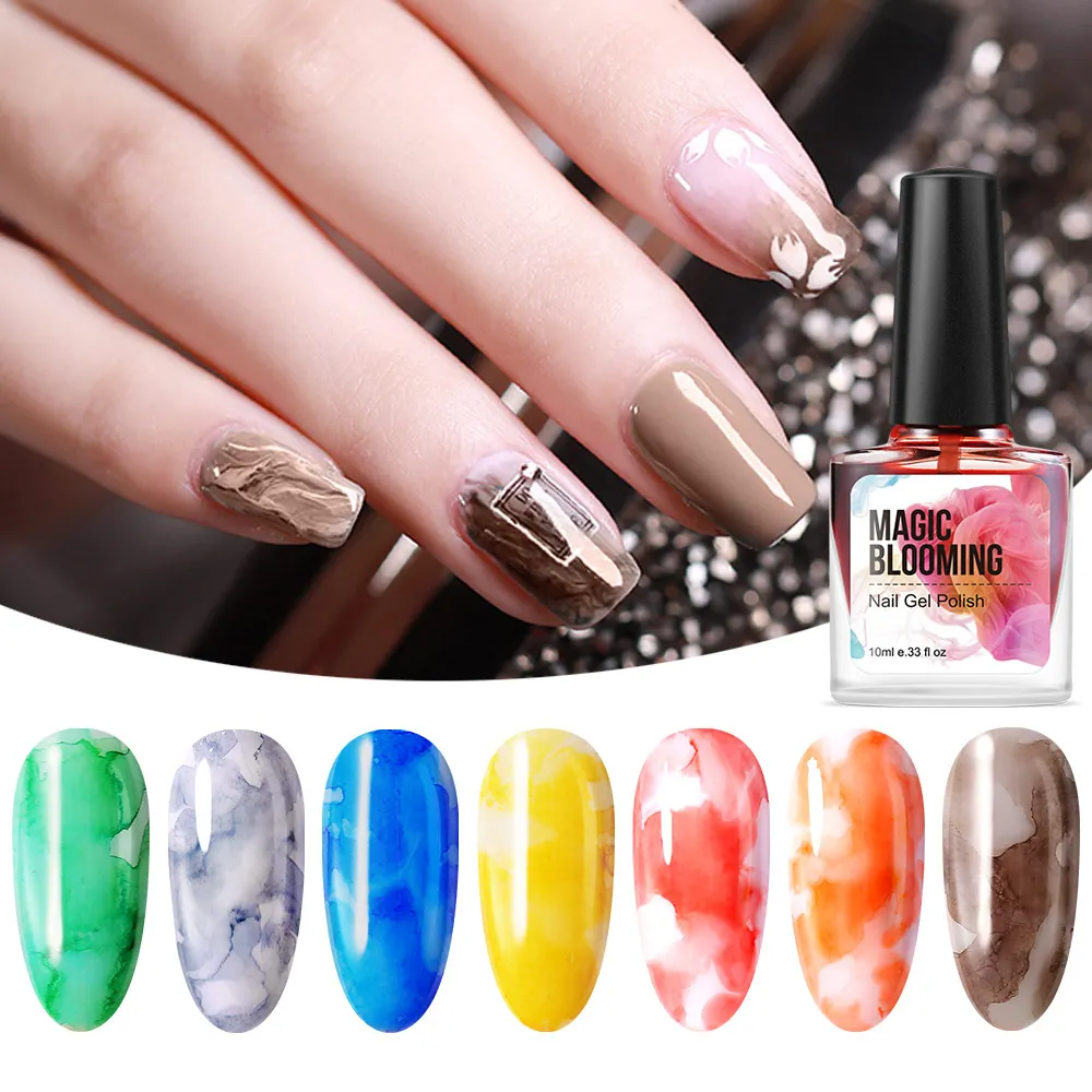 Modelones красочный цветок УФ-гель для ногтей Дизайн Серебро Золото Цветущий