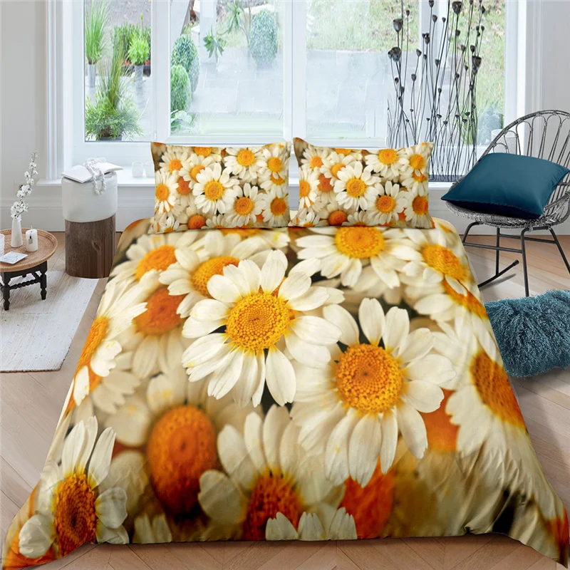 

2/3 шт., Детский комплект постельного белья с 3D-принтом «маргаритки»