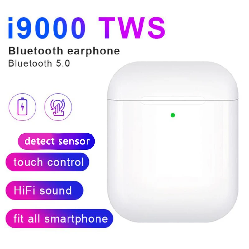 white I19000 TWS черно-белая Беспроводная гарнитура Bluetooth гарнитура наушники гарнитура(для оригинального iphone и Android телефона - Цвет: white