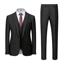 mens suit 2021 springsummer high quality customized stripe slim business suit 3 piece wedding large sizes 4xl