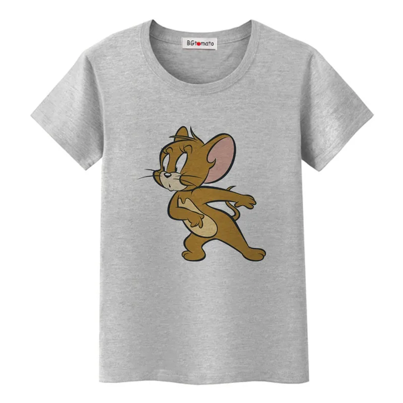 BGtomato, футболка, фильм, звезда, Джерри, мышь, kawaii, футболка, летняя, милая, милая, футболка, женская, дешевая, распродажа, брендовая, новая, мультяшная футболка - Цвет: 12