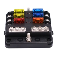 12v 6 way blade fuse block with negative bus 6 circuit fuse box holder with led indicator waterproof protection cover