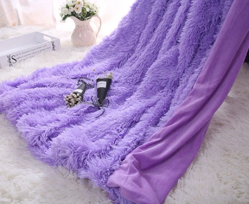 

7 Super Soft Long Shaggy Fuzzy Fur Faux Fur Warm Elegant Cozy With Fluffy Sherpa Throw Blanket