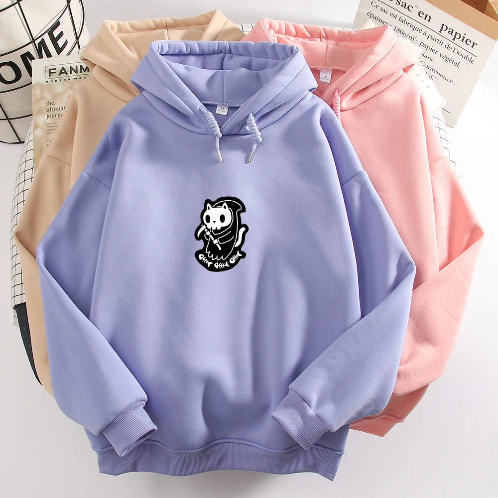 Cartoon Skull Print Sweatshirt Plus Size Women Harajuku Hoodie Kpop Style Sweetshirt for Girls Long Sleeve Hoody Fashion Clothes