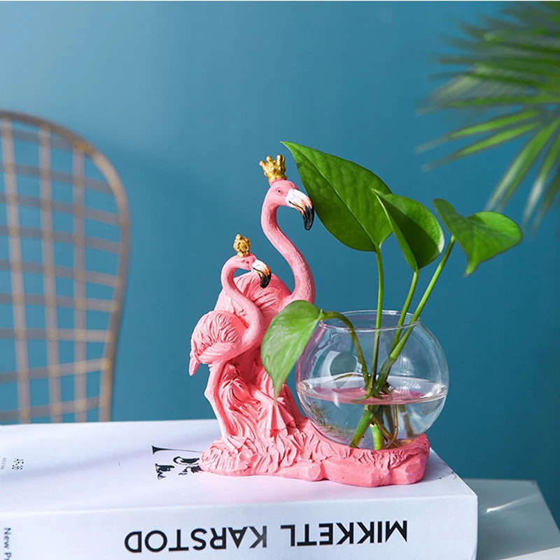 Розовый фламинго гидропоники вазы для растений в скандинавском стиле цветочный