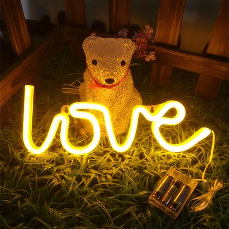 

LED Night Light Love Neon Battery Power Christmas Valentine's Day Gift Home Decoration Night Lights
