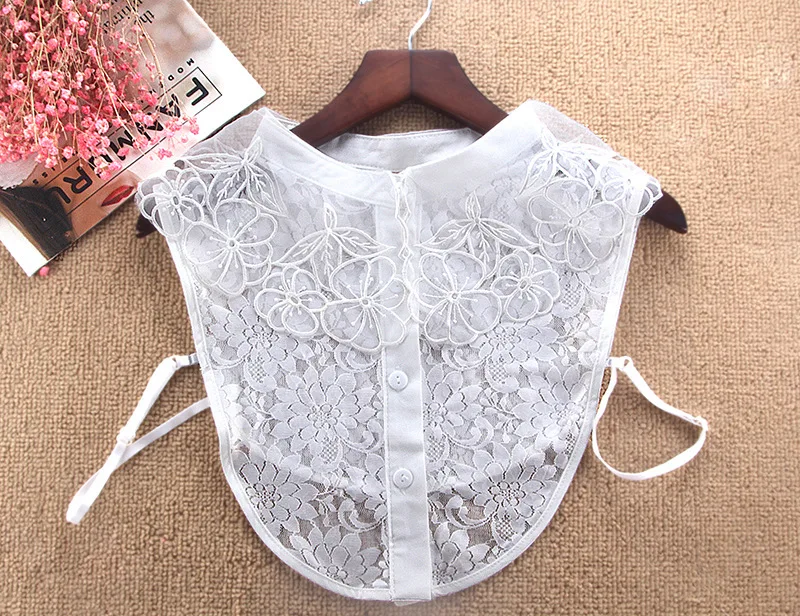 Linbaiway корейский женский ажурный цветочный кружевной воротник дамский съемный