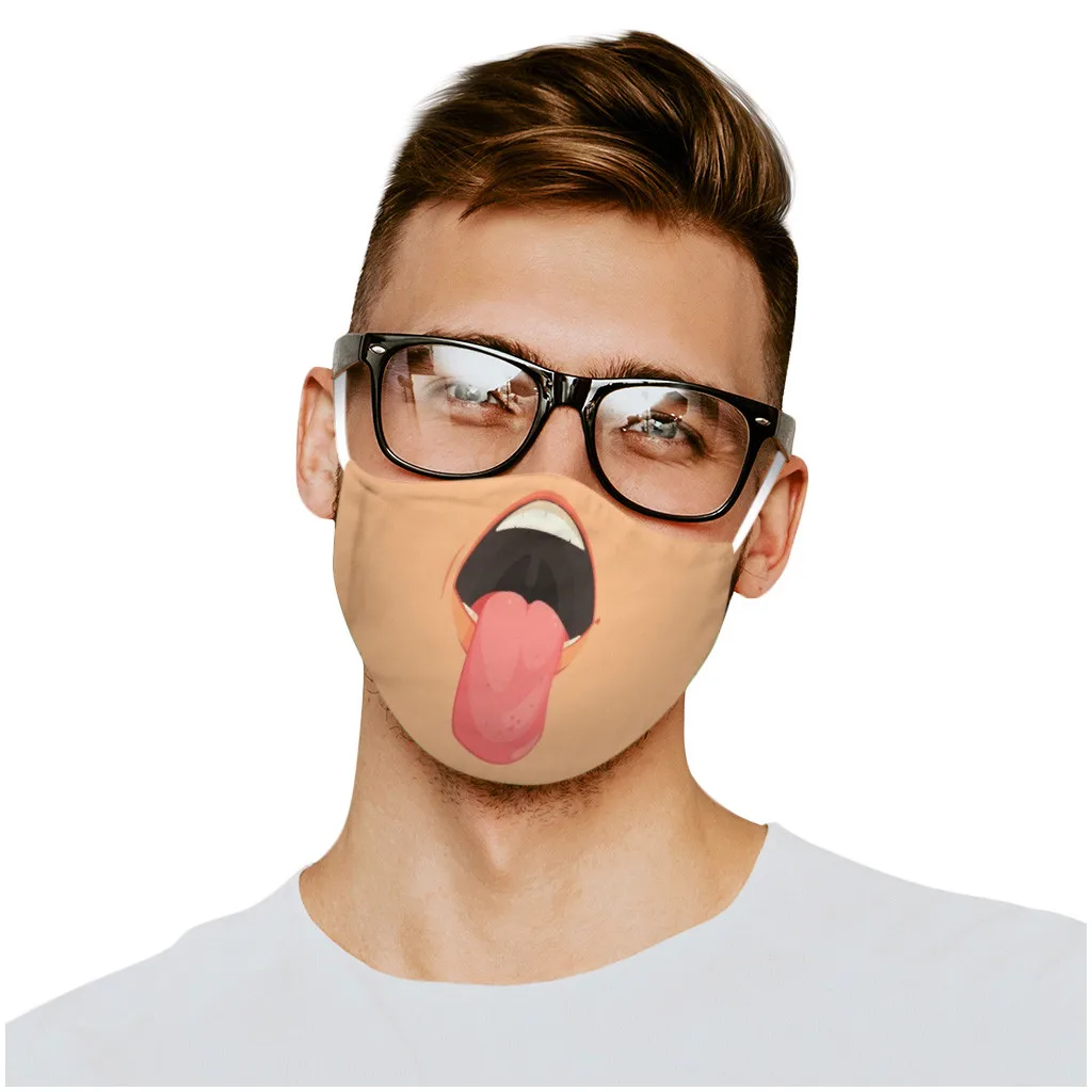 Маска для лица с забавным принтом взрослых и мужчин Ветрозащитная маска защиты