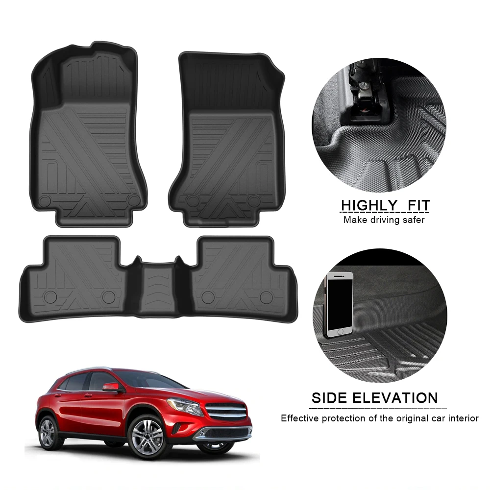 

Waterproof Non-Slip Floor Mat TPE Accessories For Benz GLA 2015 2016 2017 2018 2019 5Seat Car Fully Surrounded Special Foot Pad