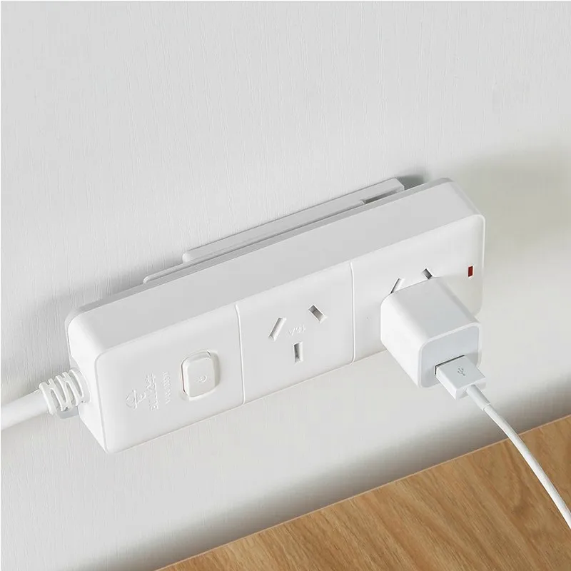 1PC Seamless Punch-free Plug Sticker Holder Wall Fixer Power Strip Holders Storage for Sockets Shelf Stand | Дом и сад