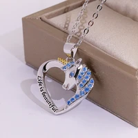 2021 fashion hot sale heart shaped pony pendant necklace for ladies party jewelry necklace