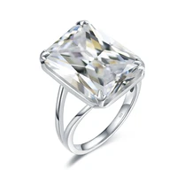 szjinao real 925 sterling silver womens rings aaa shiny diamond ring cubic zircon rectangle shape female luxury wedding jewelry