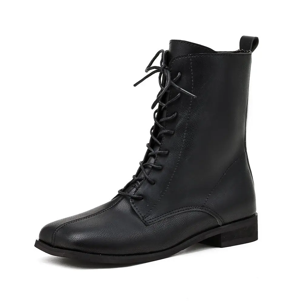 

Элегантные женские ботильоны на высоком квадратном каблуке; Ботинки с квадратным носком на массивном каблуке; Ботинки на молнии; Женская об...