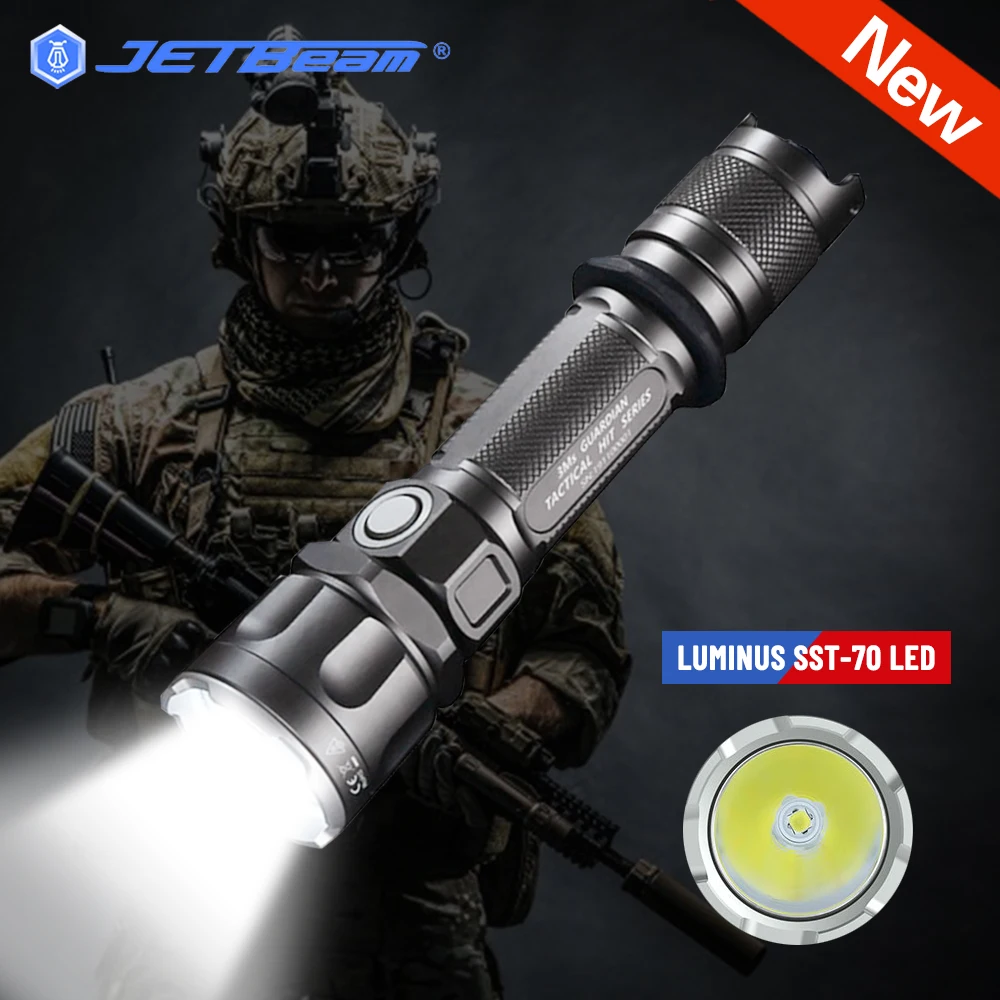 JETBeam 3Ms 2000LM High Power LED Military Police Flashlight USB Rechargeable Tactical Police Security Flashlight Torch