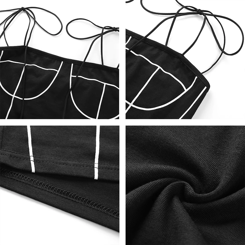 Женский топ с открытыми плечами Rapwriter черный укороченный на бретельках со