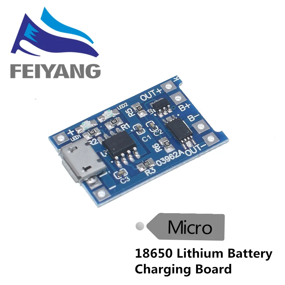 10 шт потребительских упаковок для микро USB 5V 1A 18650 TP4056 модуль зарядного устройства