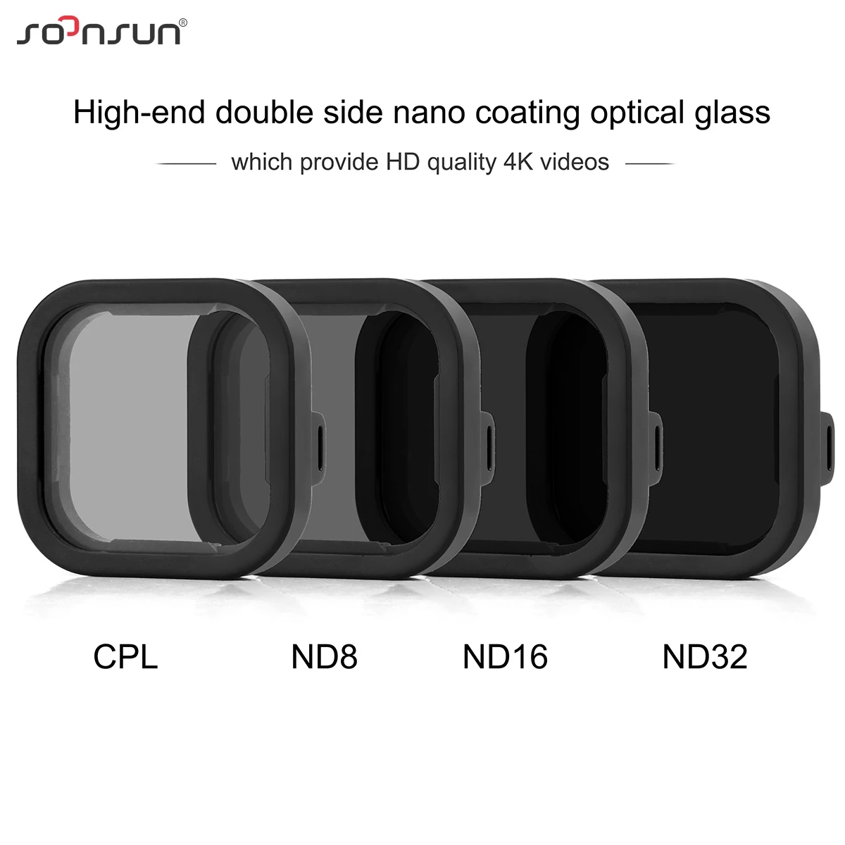 Набор фильтров SOONSUN CPL ND8 ND16 ND32 ND для GoPro Hero 10 9 Black фильтр объектива Go Pro Аксессуары |