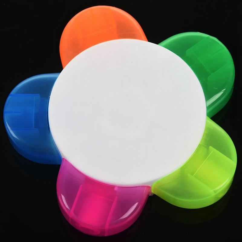 

5 color highlighter pen marker pen stationery flower shape (pink, yellow, blue, green, orange)