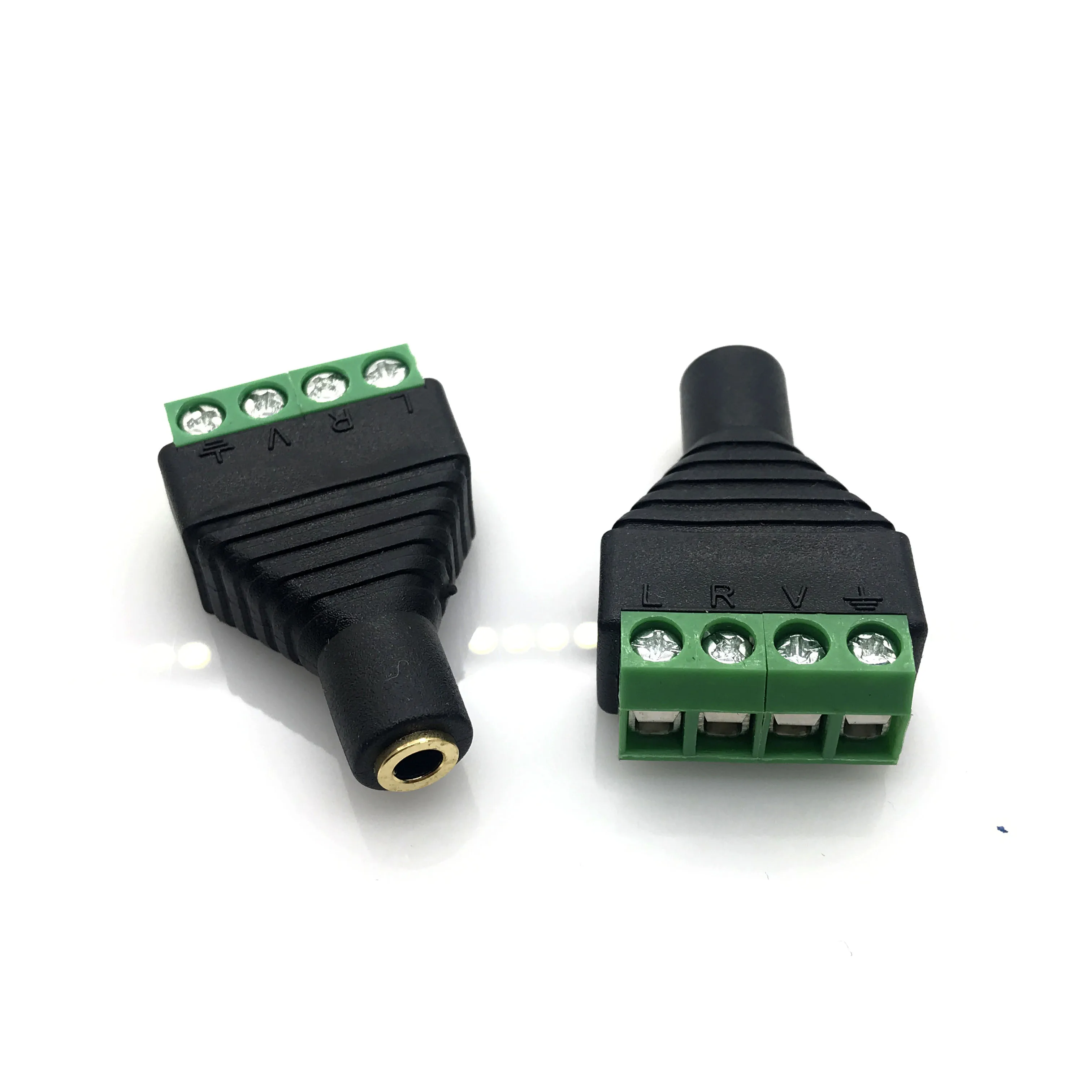 2 шт. видео AV балун 3 5 мм 1/8 &quotстерео папа к винтовой терминал стерео джек Папа 4