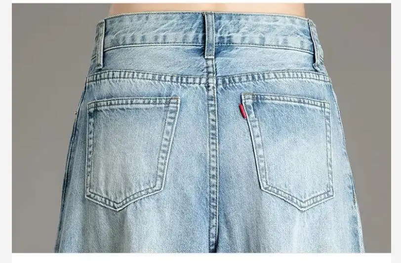 

High Waist Wide Leg Jeans Woman Light Blue Loose Streetwear Denim Pants for Women Casual Mom Jeans Mujer Femme Jean Oversize