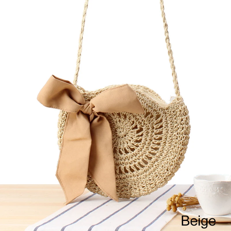 Новые женские соломенные сумки круглые тканые ручной работы Дизайнерские летние