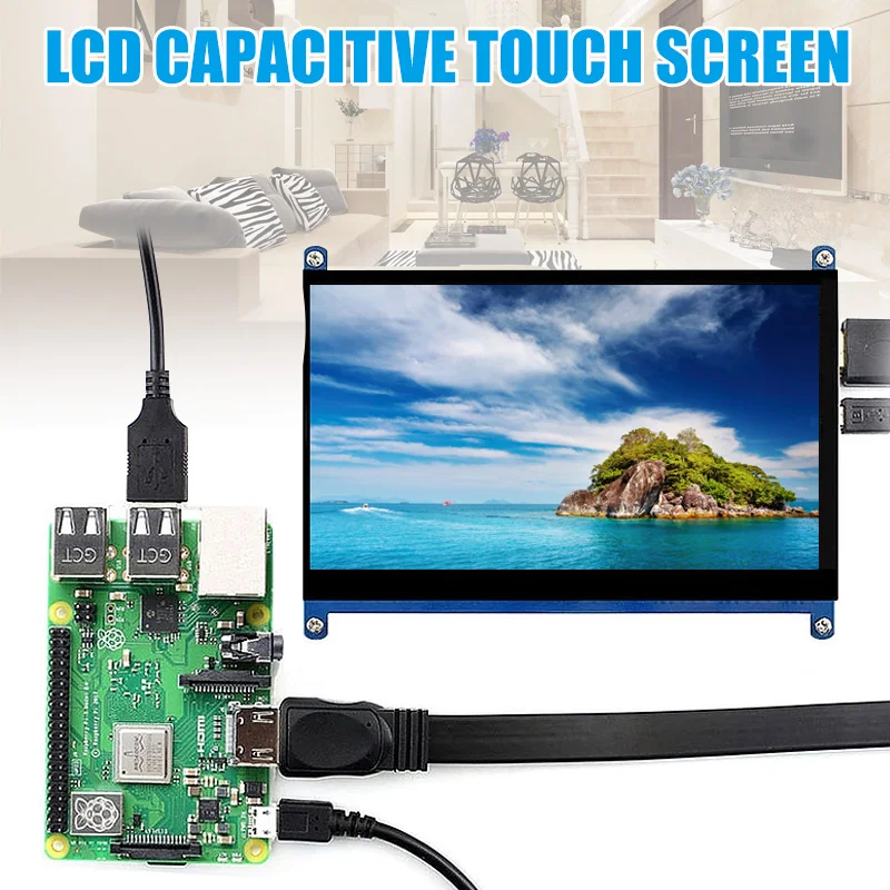 7 дюймовый сенсорный экран 1024x600 разрешение ЖК Дисплей HDMI TFT мониторы совместимы с